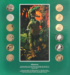 Full 12 Piece, Dinosaur, Legal Tender Coin Collection