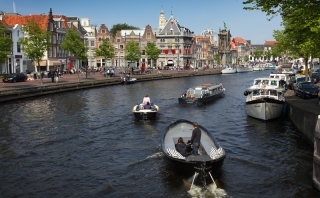 Boats in Delft Netherlands