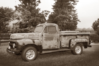 Fifty Two Ford Truck Sepia
