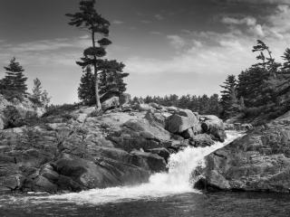 Moon Basin Falls B&W