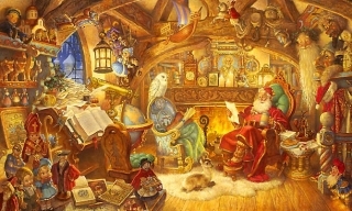 St Nicholas in His Study