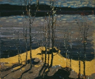 Moonlight and Birches Spring 1915