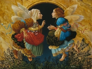 Two Angels Discussing Botticelli