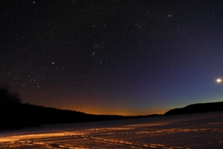 Winter Sky On Clear Lake