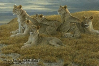 Family Gathering - Lioness and Cubs