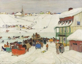 Horse Racing in Winter, Quebec ,1925