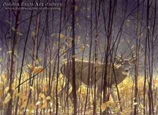 White-Tailed Deer Through the Birches